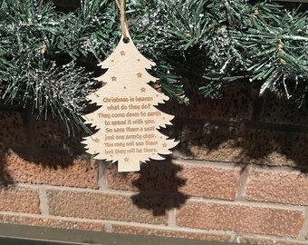 Engraved Christmas ornament “Christmas in heaven” Free shipping in Canada