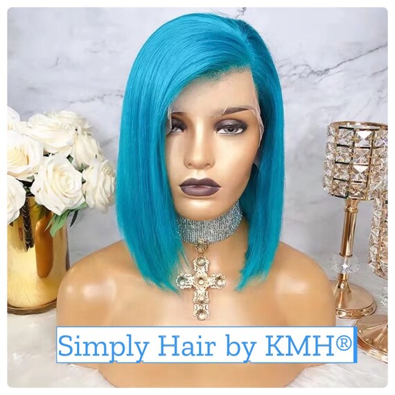 A High Def Blue Full Lace Wig we Don't Shy Away From Etsy