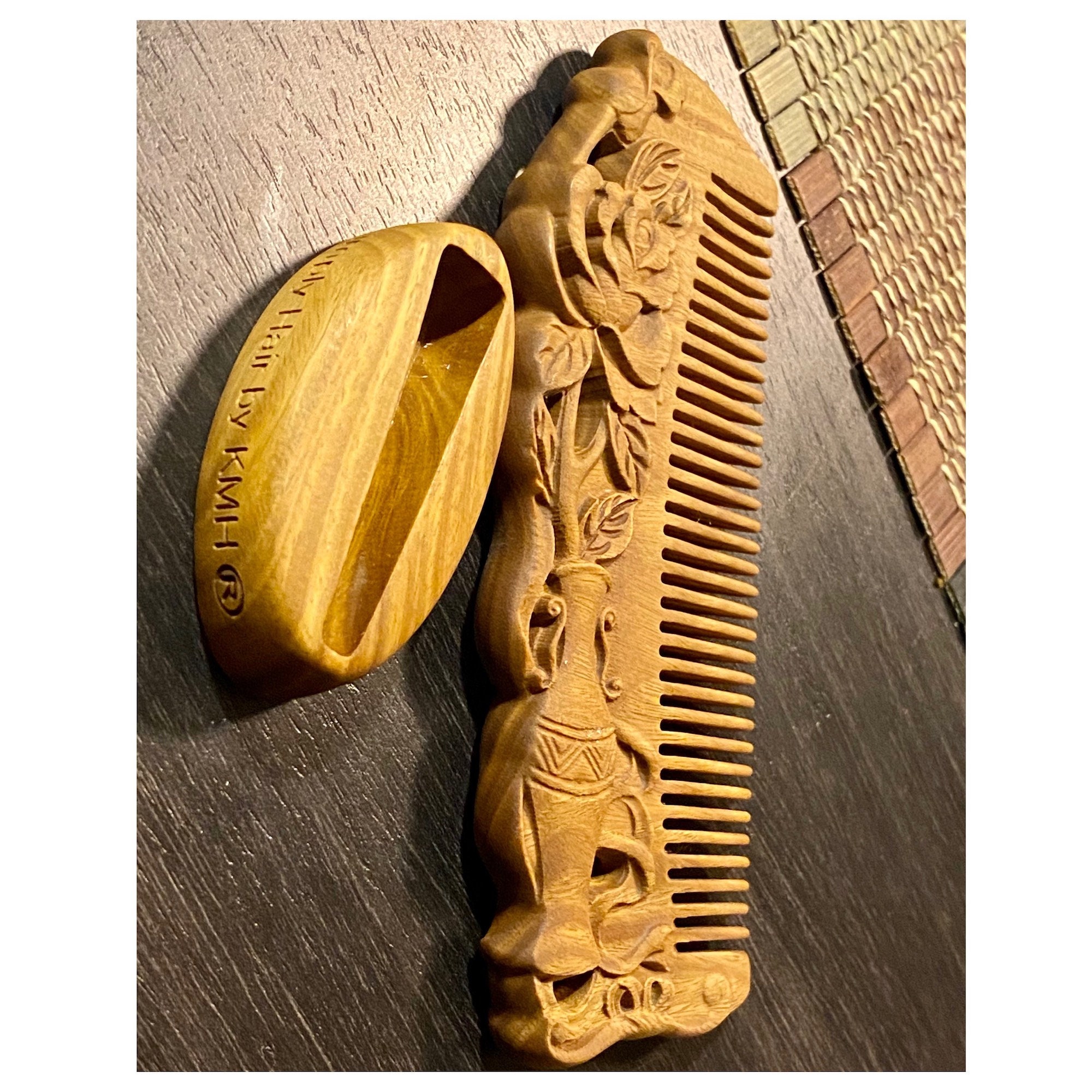 Hand Sculpted 100% Natural Sandalwood Comb | Etsy