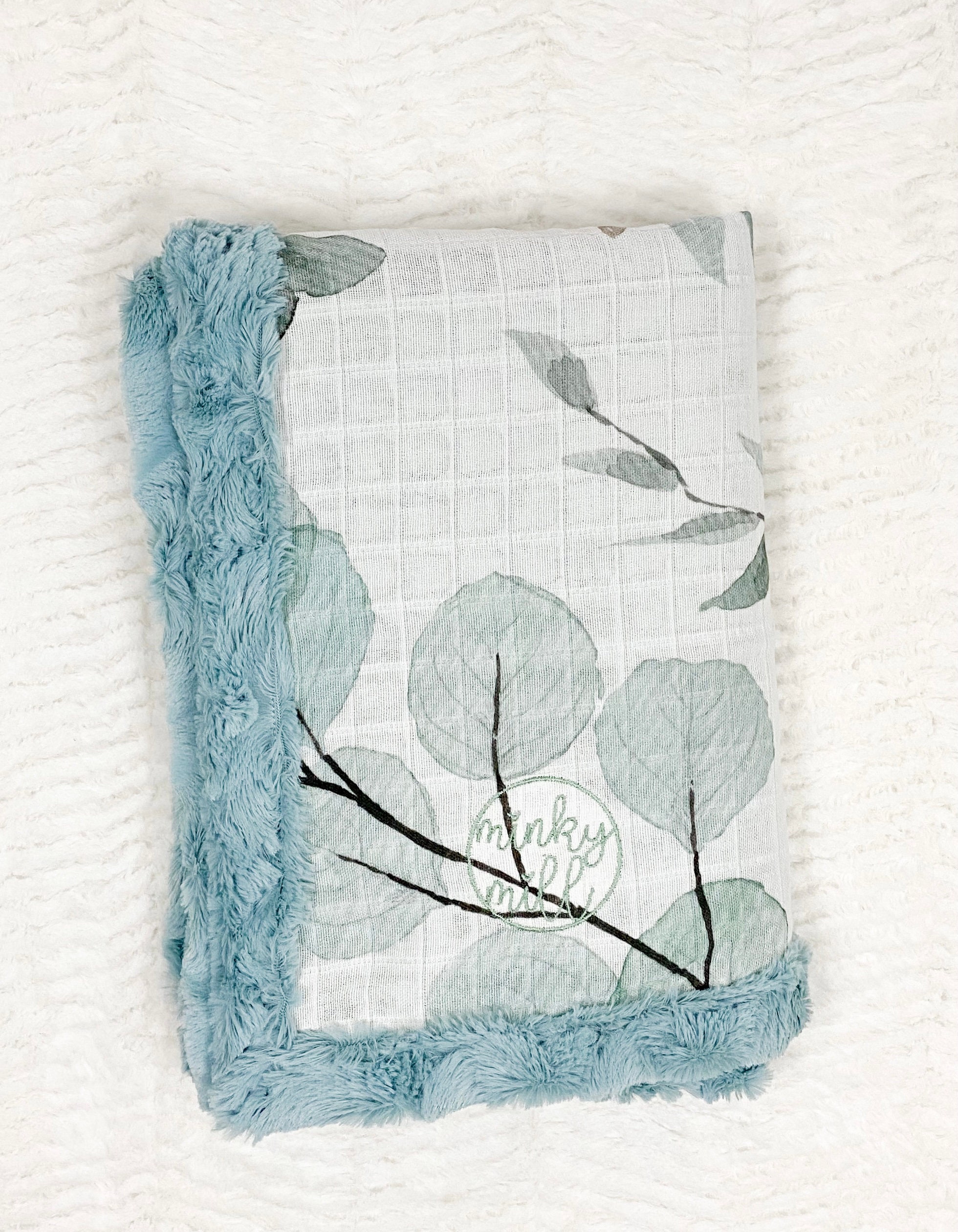 Jumbo Botanical Eucalyptus Leaves Blanket Etsy