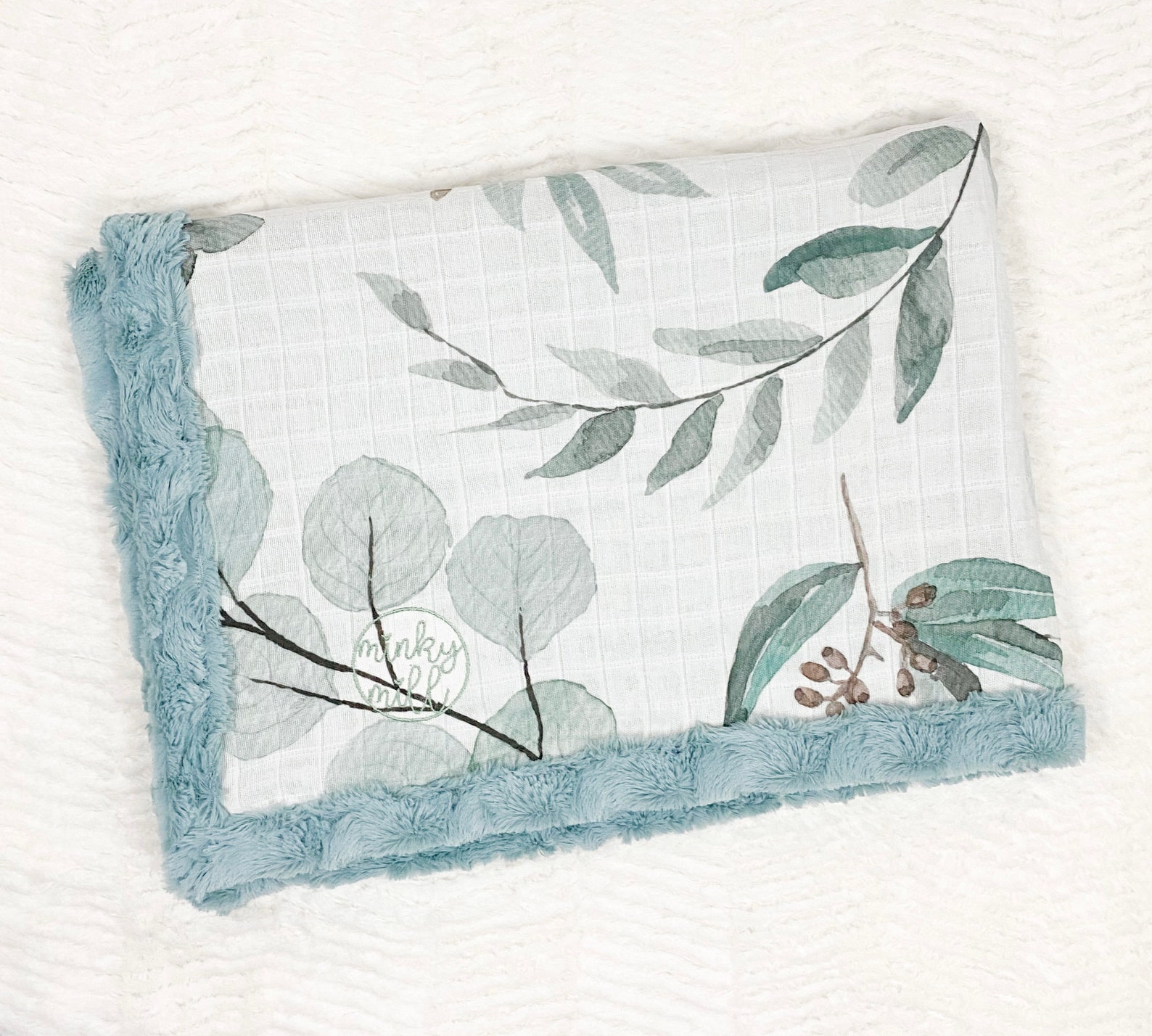 Jumbo Botanical Eucalyptus Leaves Blanket Etsy