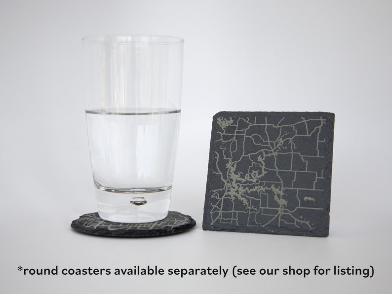 Round Map Coaster Personalized Square Map Coasters for Wedding or Housewarming Gifts ...
