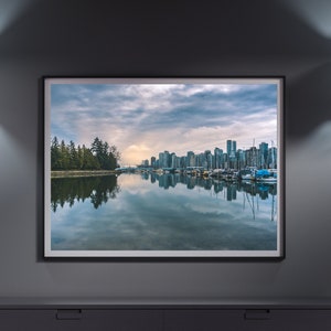 Wall Art Print, Stanley Park, Vancouver Downtown Print, Vancouver Skyline Poster, British Columbia, Canada Wall Decor, Cityscape Fine art