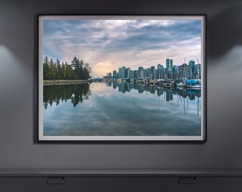 Wall Art Print, Stanley Park, Vancouver Downtown Print, Vancouver Skyline Poster, British Columbia, Canada Wall Decor, Cityscape Fine art
