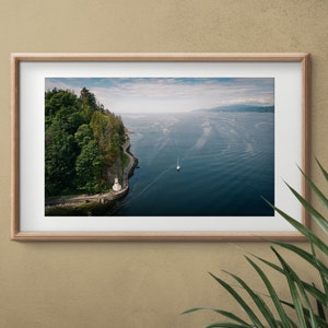 Stanley Park Kunstdruck, Vancouver, Landschaft, Landschaft, Landschaft, Meer, Leuchtturm, Vancouver Seawall, Kunstwerk, Kunstdruck