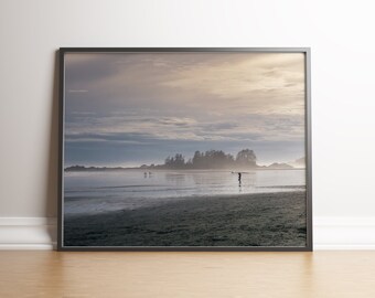 Surfing Photography, Sunset Wall Art, Vancouver Island Poster, Tofino Print, Digital Download, Travel Photo, Beach Prints, British Columbia