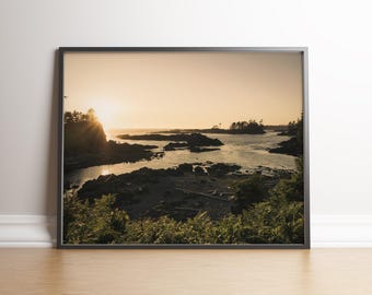 Tofino Sunset Print, Vancouver Island Wall Art, BC Coastal Photography, Pacific Northwest Decor, Golden Hour Print, Digital Download