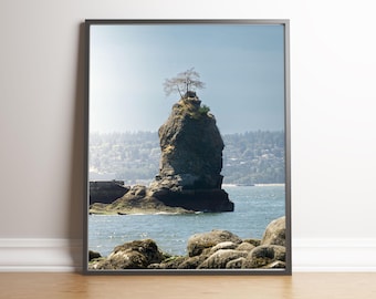 Stanley Park Wall Art, Vancouver Print, Nature Poster, Siwash Rock, Canada Wall Decor, Landscape Fine art, Seawall Photo, Sunset Print