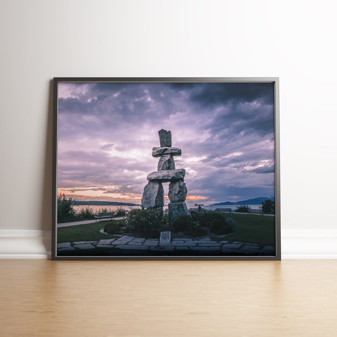 Inukshuk Sculpture Printable Wall Art Vancouver Travel Etsy