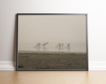 Tofino Wall Art, Surfing Photography, Foggy Beach Print, Vancouver Island, Ocean Digital Download, Surf Poster, Coastal Decor, West Coast