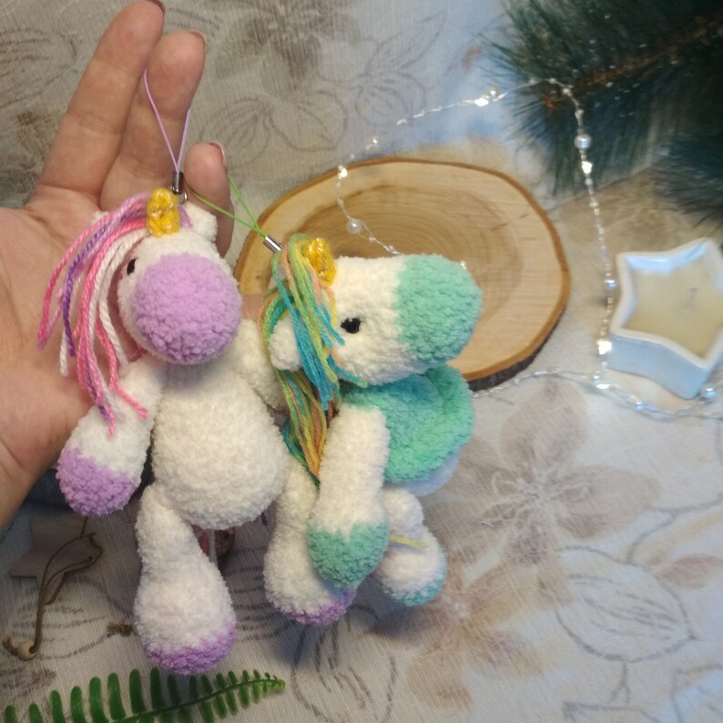 knitted mini unicorn plush toy