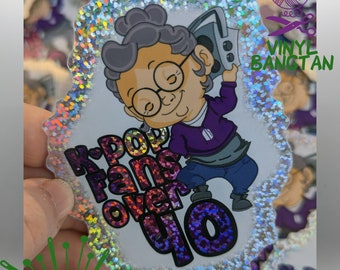 K-Pop Fans Over 40 Glitter Sticker 4 inch