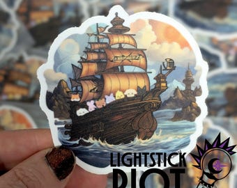 Matte Sticker "Ateez Aniteez Pirate Ship" 3-inch - Original Design