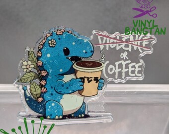 Kaiju - Violence or Coffee Acrylic Pin - 1.5 inch