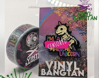 Enchanted Unicorn Pin and Washi Bundle: Glow in the Dark Magic!