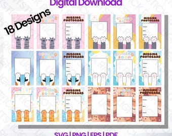 Cat Paws Missing Photocard Binder Filler | 18 Designs | Digital Download | K-Pop Photocard Placeholders
