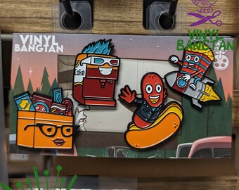 Vintage Concessions Enamel Pin Set - Film Impact Georgia Retro Drive-In