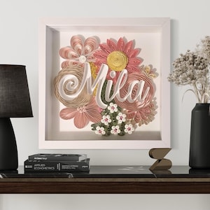 Benutzerdefinierte Name Wandkunst, personalisierte Quilling Name, handgefertigte Quilling Dekor, einzigartiges Kinderzimmer Name Geschenk, Kinderzimmer Wandkunst, Babypartygeschenk