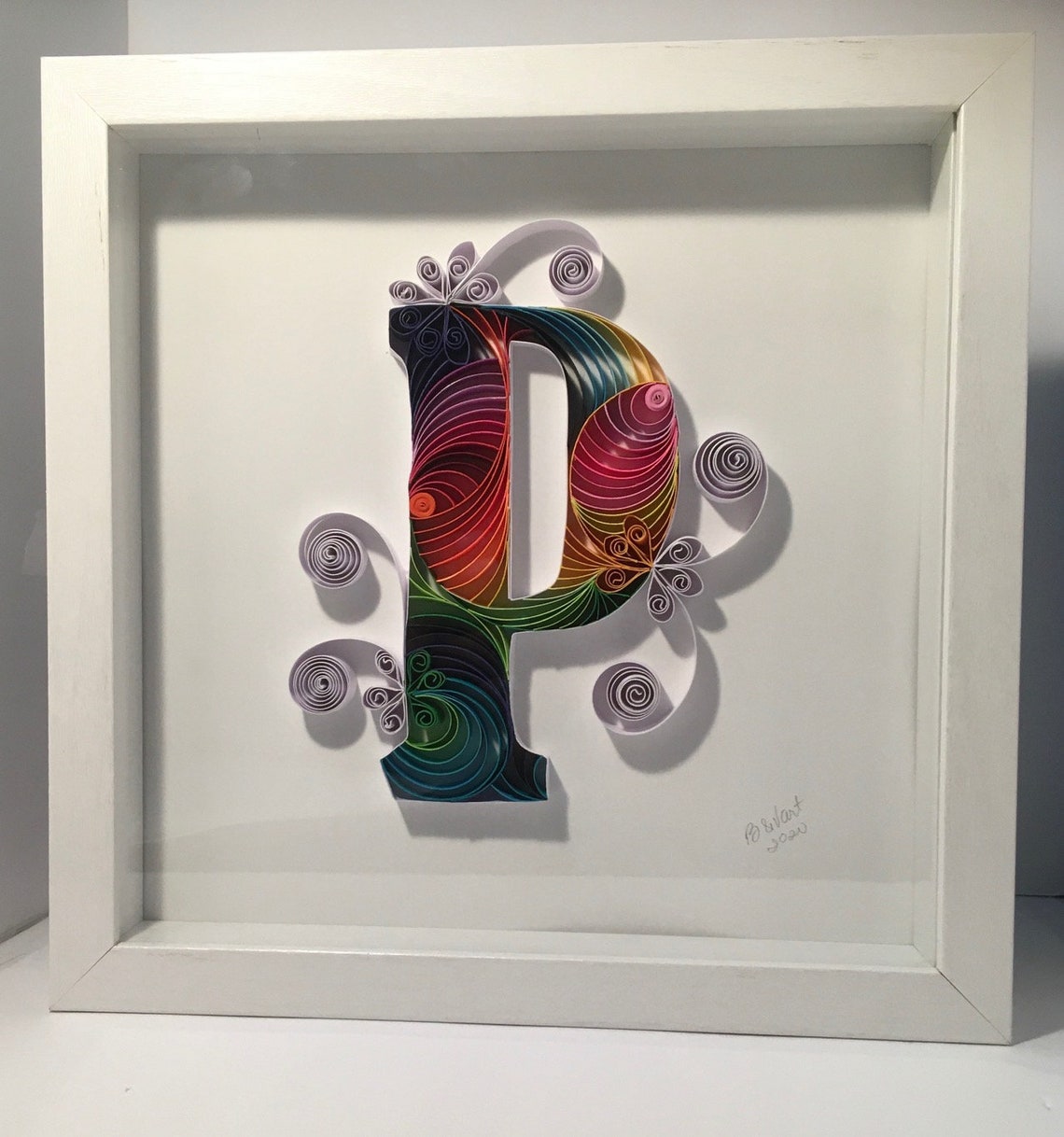 Quilling Art LETTER P Paper Art Quilling Letter Framed Etsy