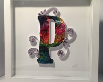 Custom Handmade Quilling Art, Personalized Paper Home Decor, Letter Artwork