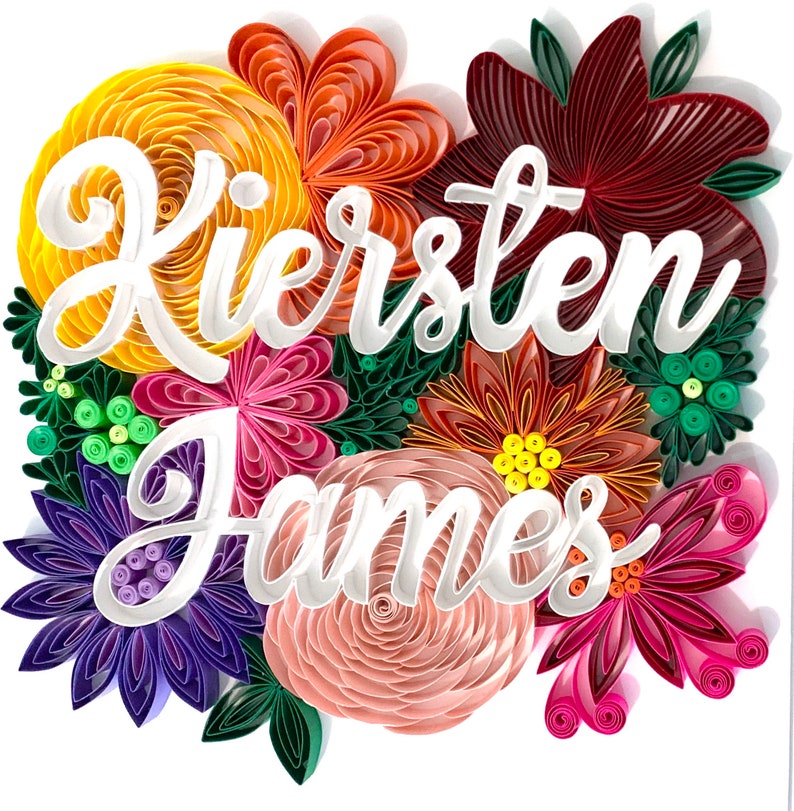 Custom Quilling Name Art, Personalized Nursery Decor, Handmade Paper ...
