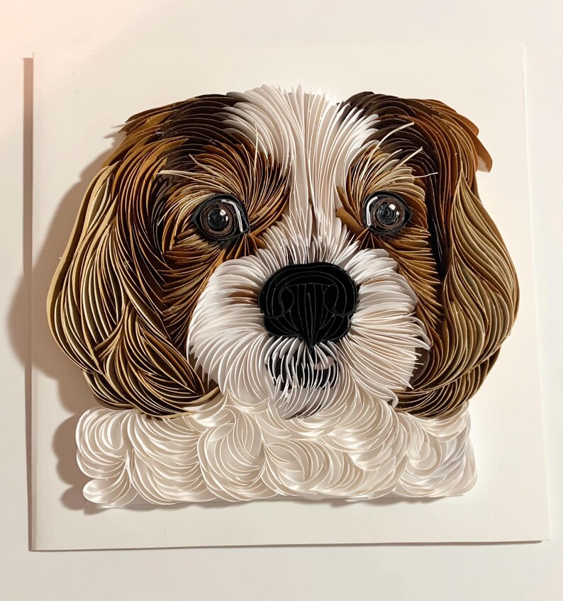 Custom Quilled Pet Portrait: Personalized Dog Memorial, Handmade Wall ...