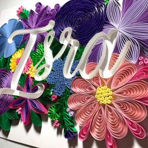 Arte mural personalizado en filigrana: decoración de letras personalizada, arte de papel hecho a mano, regalo único para bodas, aniversarios y cumpleaños.