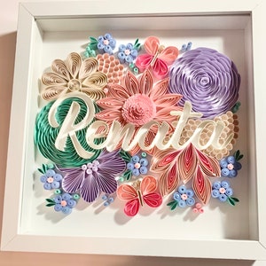 Custom Name Wall Art, Personalized Quilling Name, Handmade Quilling Decor, Unique Nursery Name Gift, Kids Room Wall Art, Baby Shower Gift