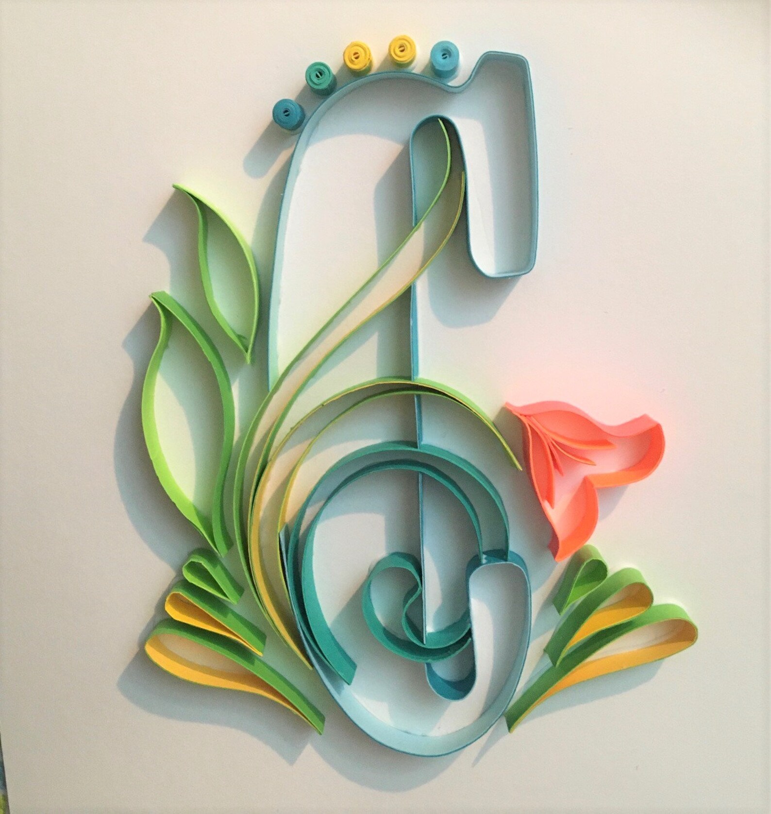 Quilling Letter C Template Quilling Art Colorful Letter C Etsy