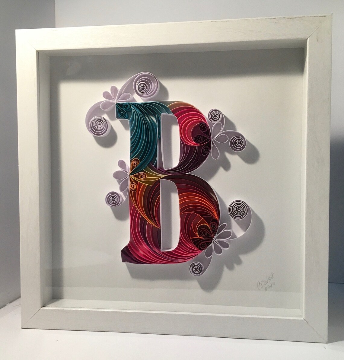 Quilling Art LETTER B Paper Art Quilling Letter Framed Etsy