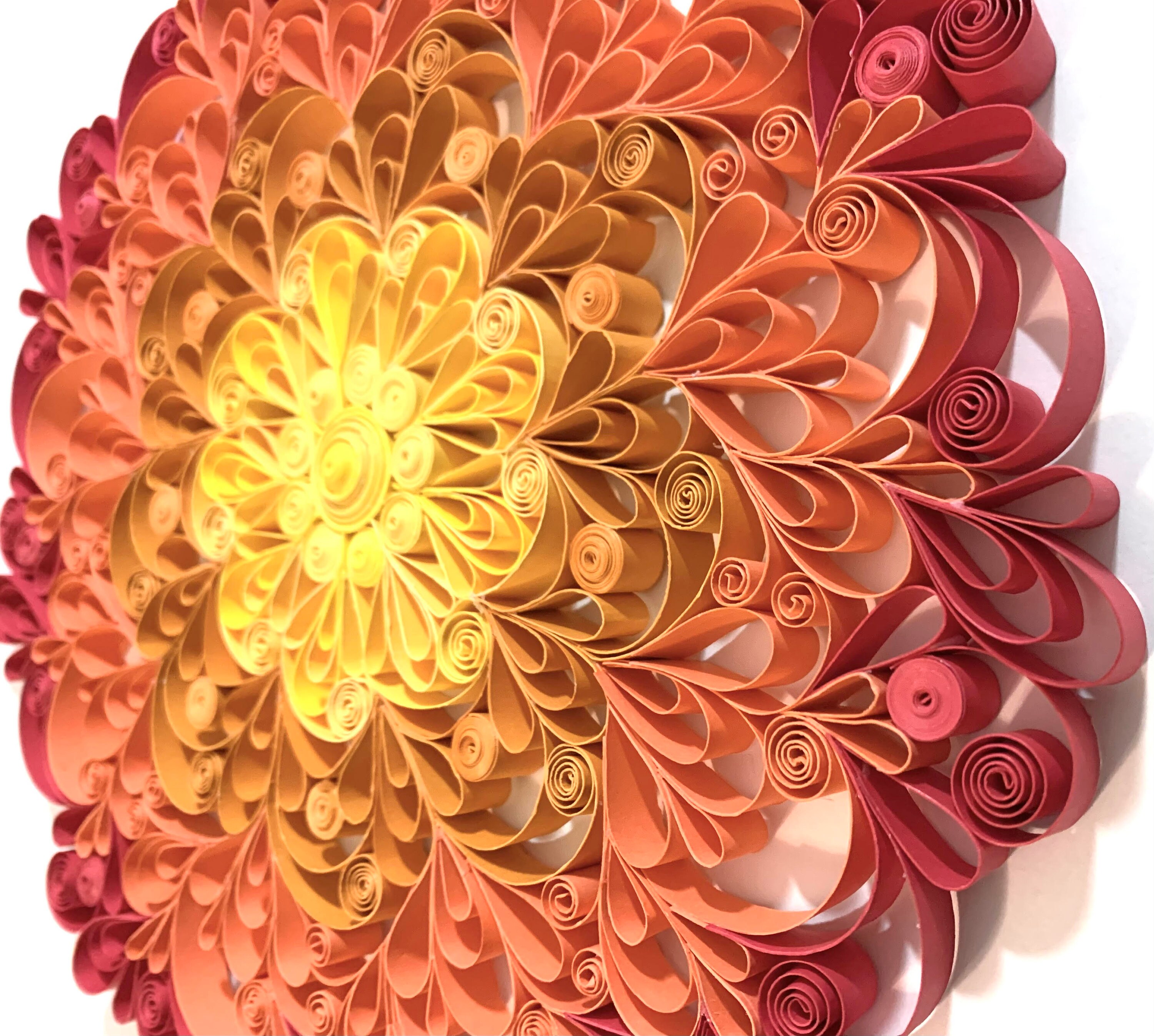 Fire Mandala Quilling Art Paper Art Framed Wall Art Design Etsy