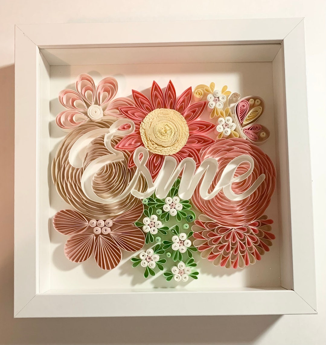Customized Quilled, Gifts for Him or Her, Handmade Gifts, Birthday Gifts, Wall Art, Nursery