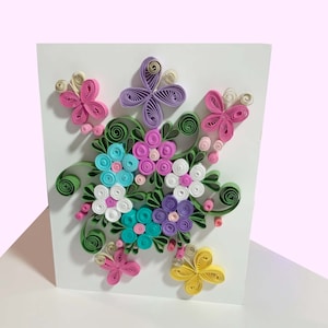 Quilling Kunst, Garten Quilling Karte, Wandkunst, personalisiertes Geschenk, Papier Quilling, Papier Kunstwerk, Benutzerdefinierter Name, Papierschnitt, Handgemacht, Quilled