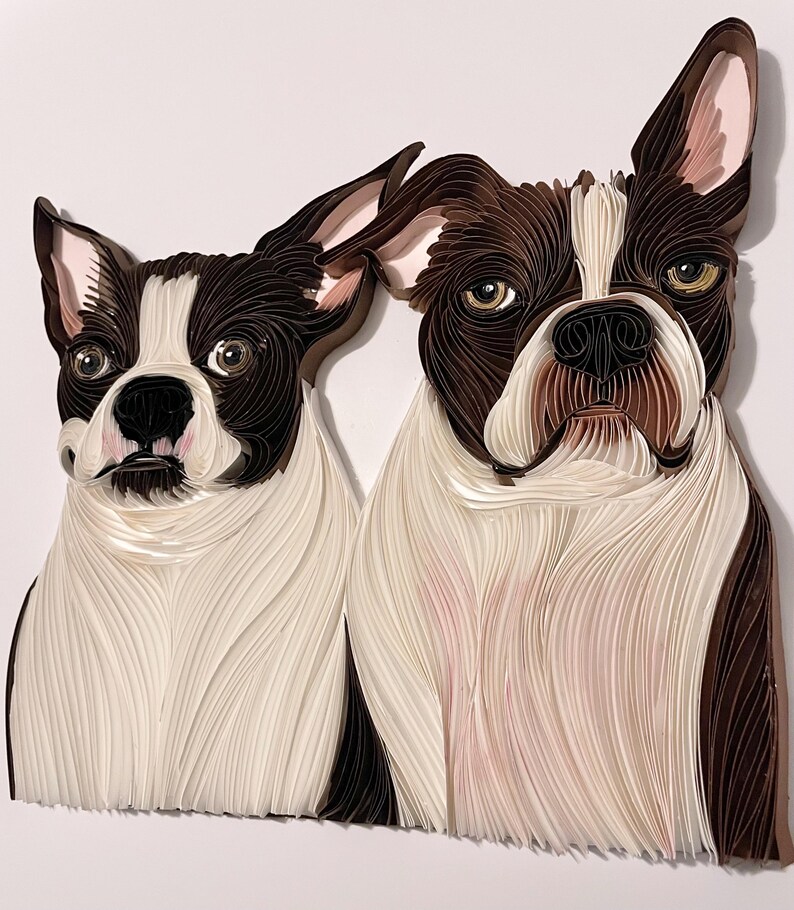 Custom Quilled Pet Portrait: Personalized Pet Memorial, Handmade - Etsy