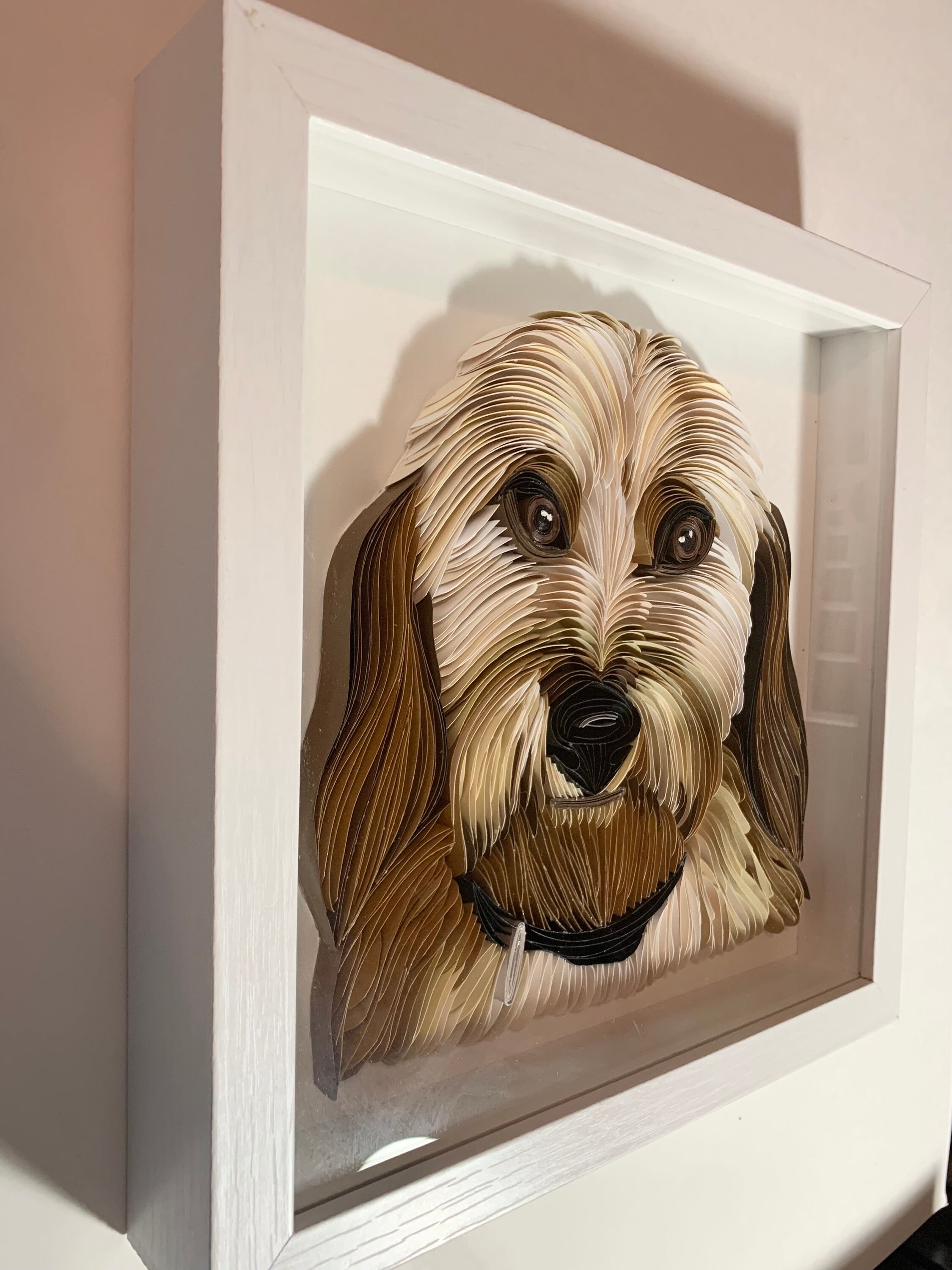 Custom Quilled Pet Portrait: Personalized Dog Memorial Art Handamde ...