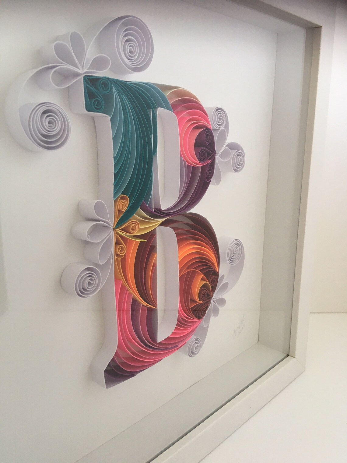 Quilling Art LETTER B Paper Art Quilling Letter Framed Etsy