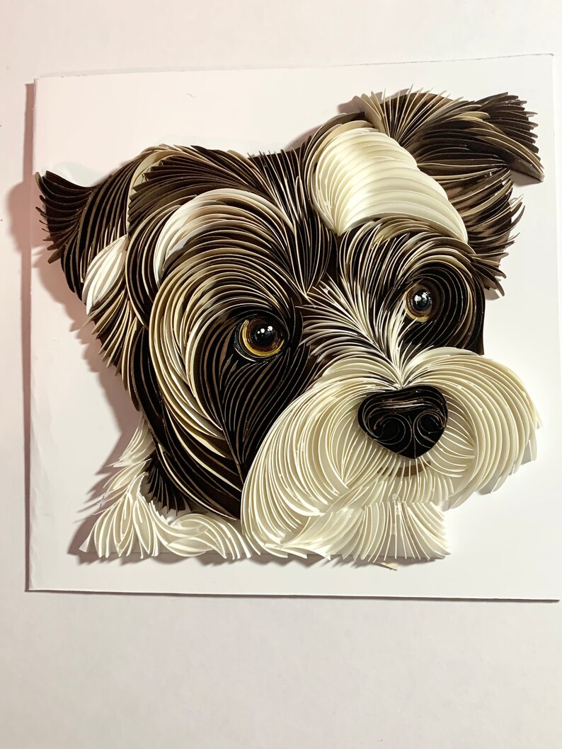 Custom Quilled Pet Portrait: Personalized Pet Memorial Art Handamde ...