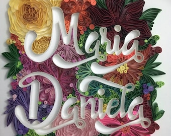 Custom Name Wall Art, Personalized Quilling Name, Handmade Quilling Decor, Unique Nursery Name Gift, Kids Room Wall Art, Baby Shower Gift