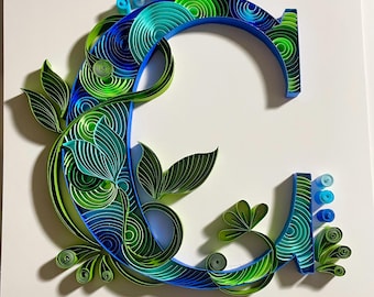 Custom Quilling Art: Personalized Paper Initial, Handmade Home Decor, Handamde, Birthday, Anniversary, Holidays Gifts