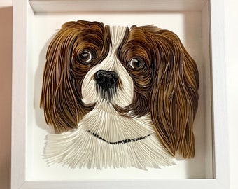 Custom Pet Portraits Using Pet Photo, Handmade Gifts, Birthday Gifts, Mother's Day gift, Nursery Decor,  Gift Ideas,  Portrait, Quilling Dog