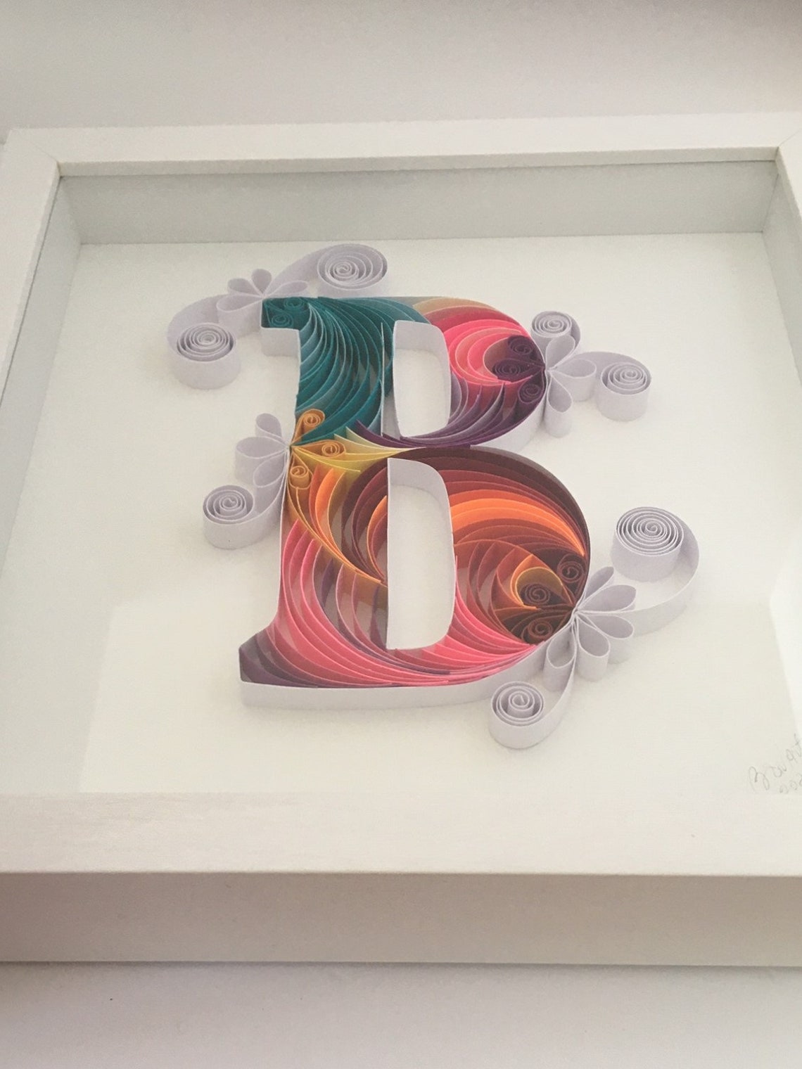 Quilling Art LETTER B Paper Art Quilling Letter Framed Etsy