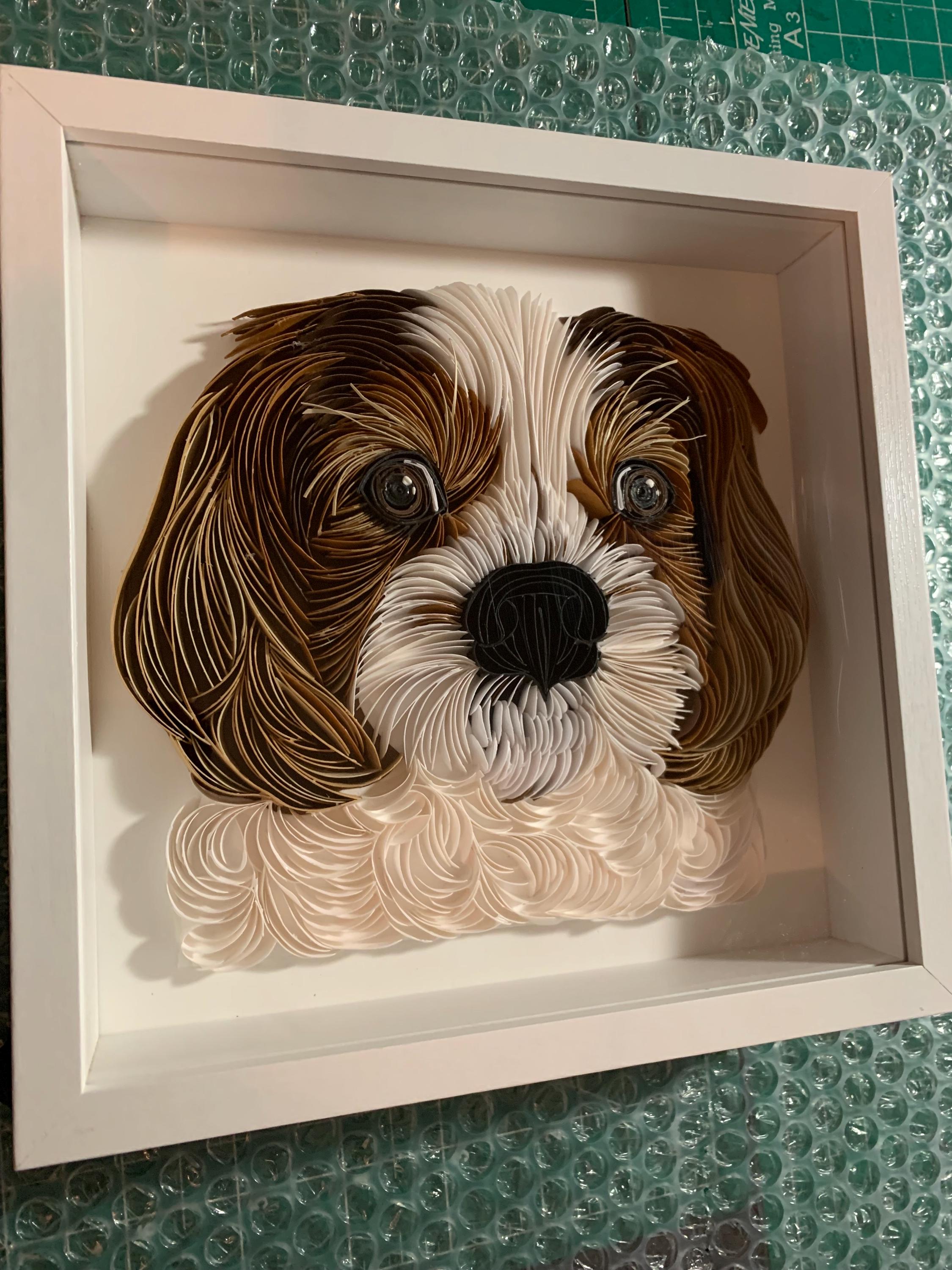 Custom Quilled Pet Portrait: Personalized Dog Memorial, Handmade Wall ...