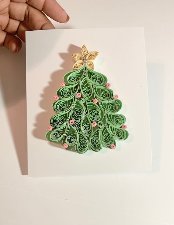 Kit De Quilling DIY Sapin De Noël - 20 Cartes à Décorer, Bandes Colorées, Outils - Loisir Créatif