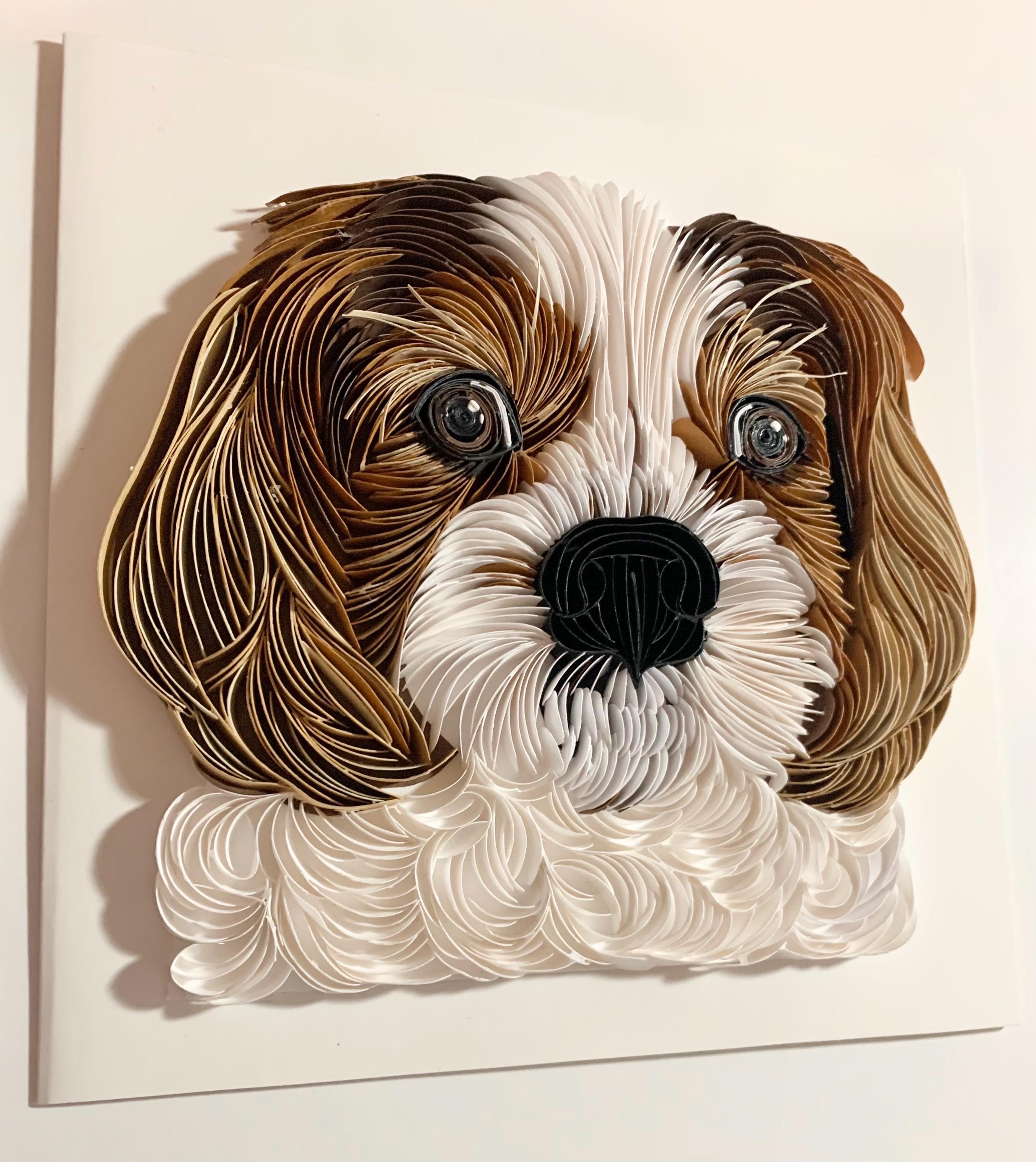 Custom Quilled Pet Portrait: Personalized Dog Memorial, Handmade Wall ...