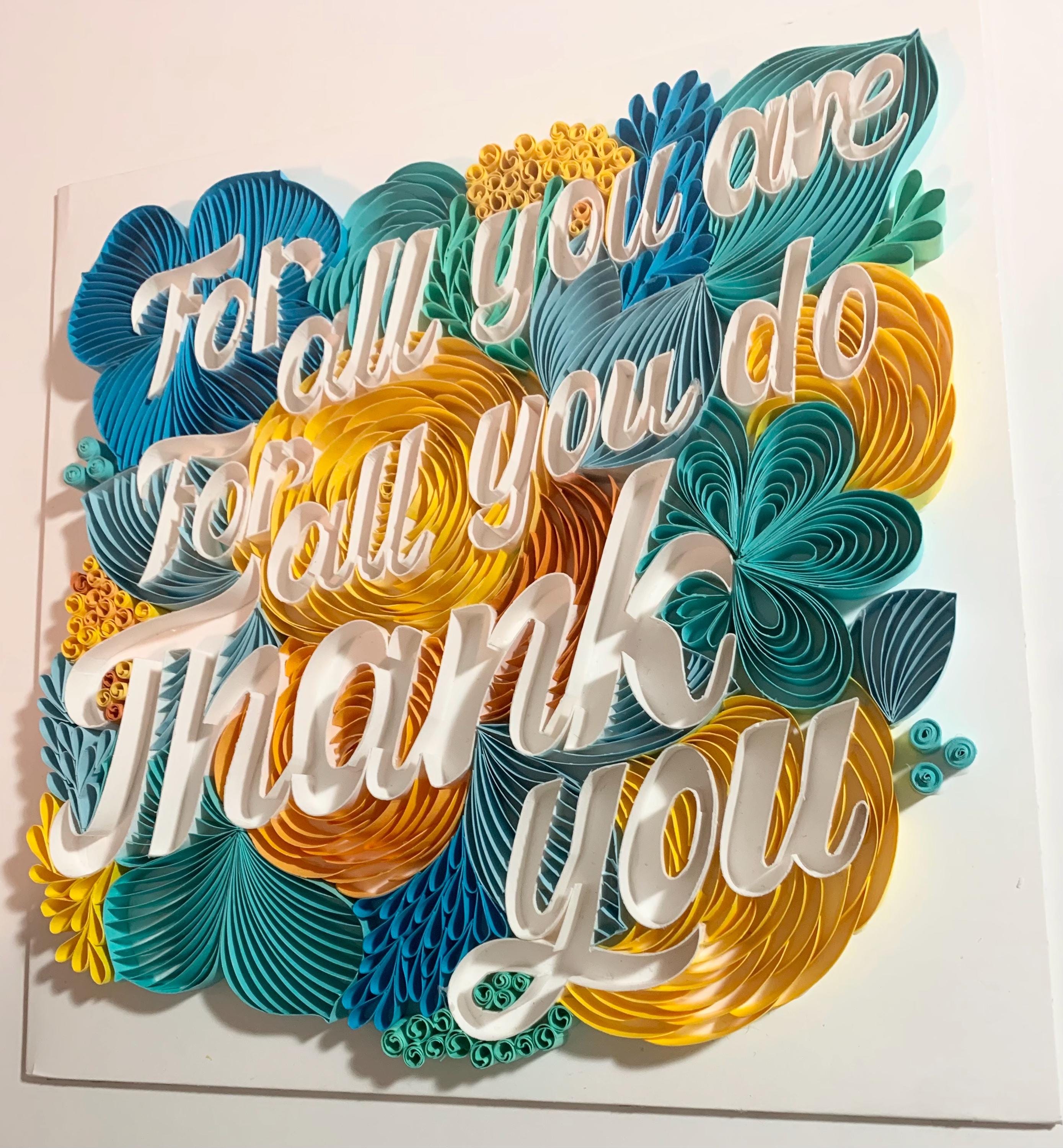 Quilling Paper Art: Handmade Thank You Gift, Personalized Wall Decor ...