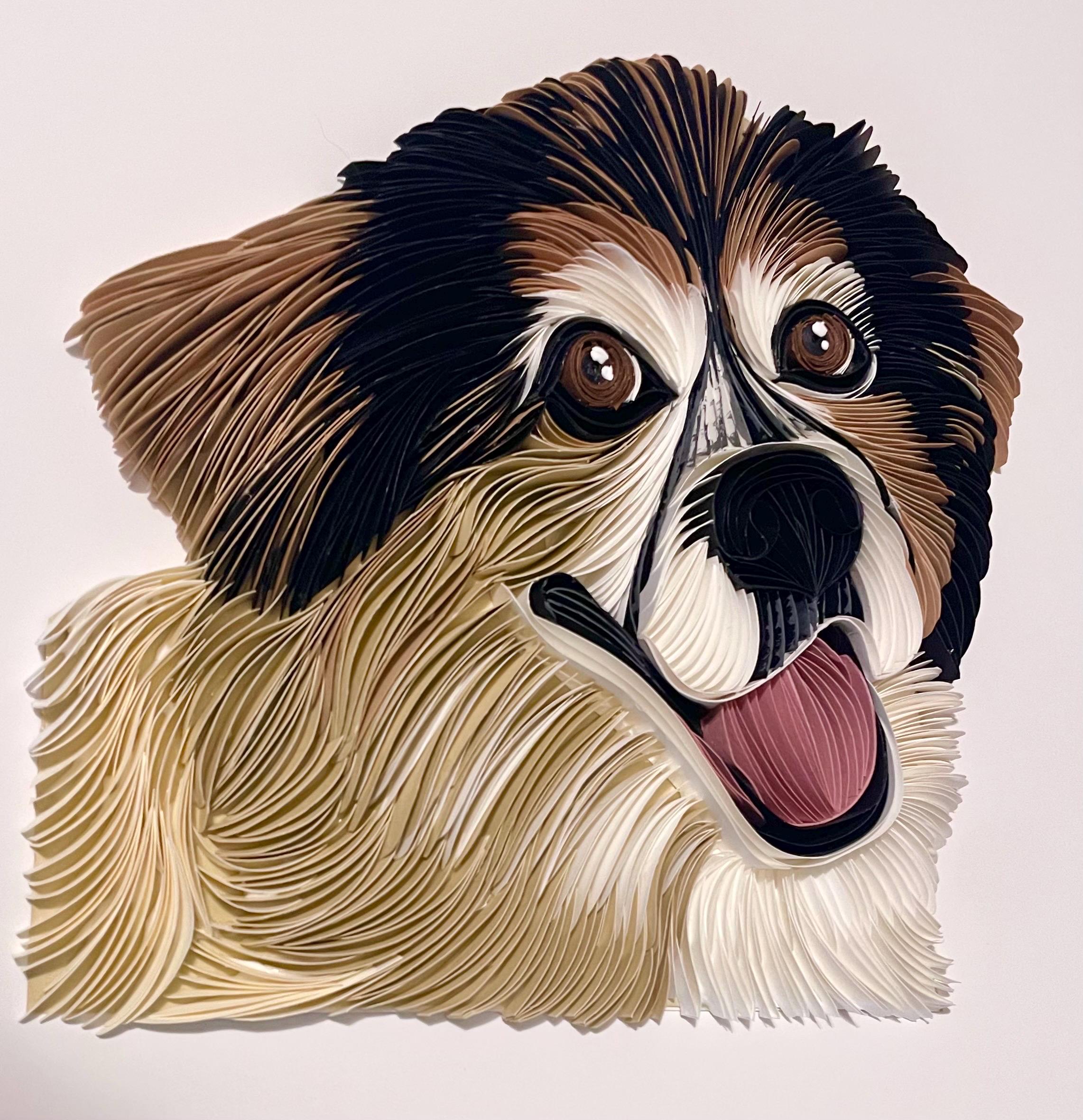 Custom Quilled Pet Portrait: Personalized Dog Memorial Art Handamde ...