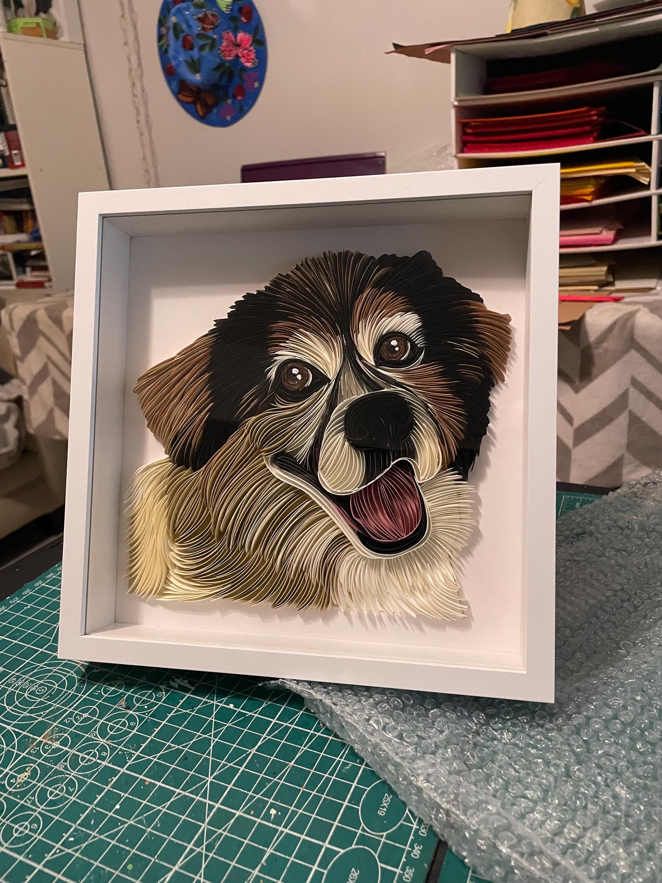 Custom Quilled Pet Portrait: Personalized Dog Memorial Art Handamde ...