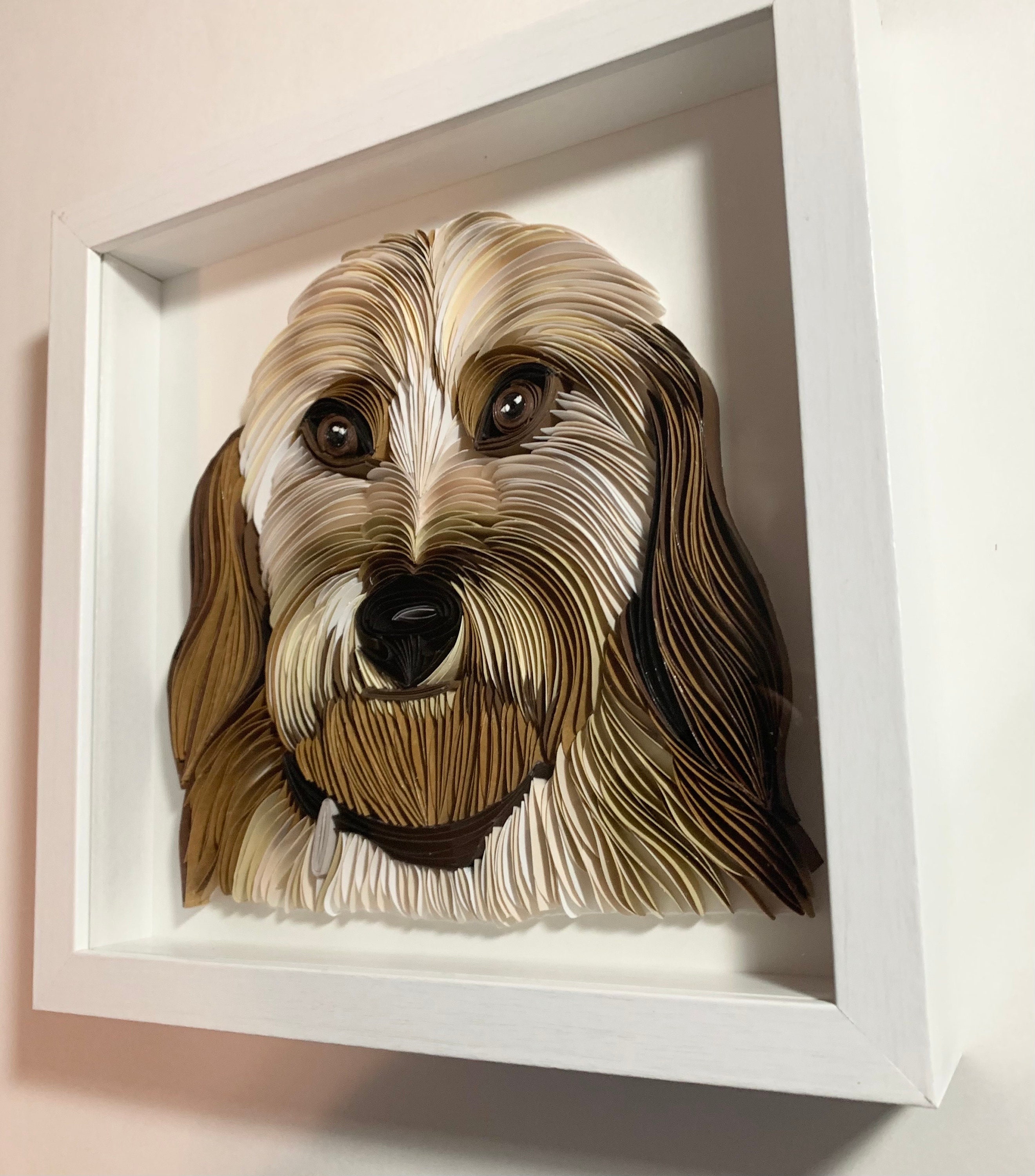 Custom Quilled Pet Portrait: Personalized Dog Memorial Art Handamde ...