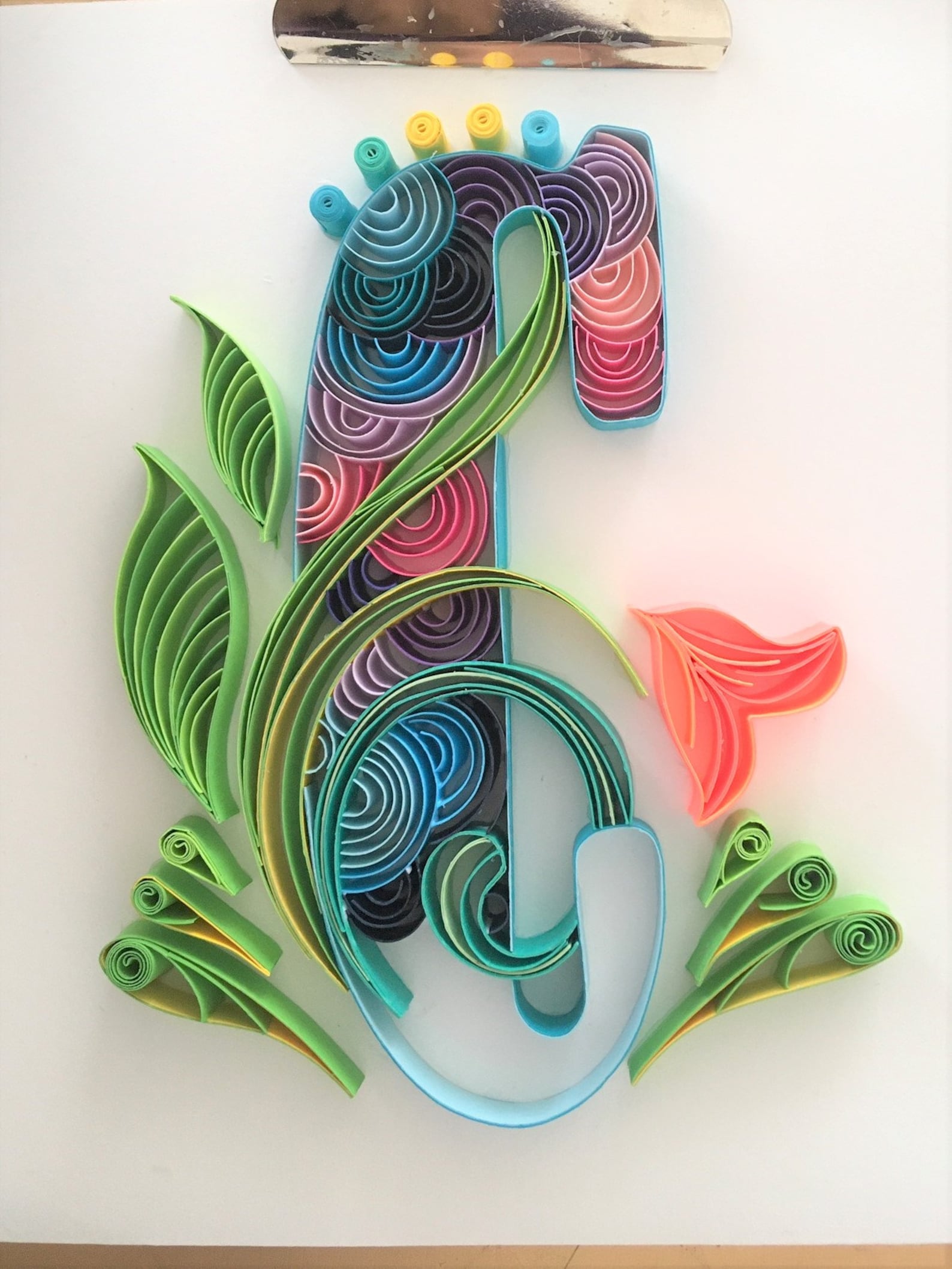 Quilling Letter C Template Quilling Art Colorful Letter C Etsy