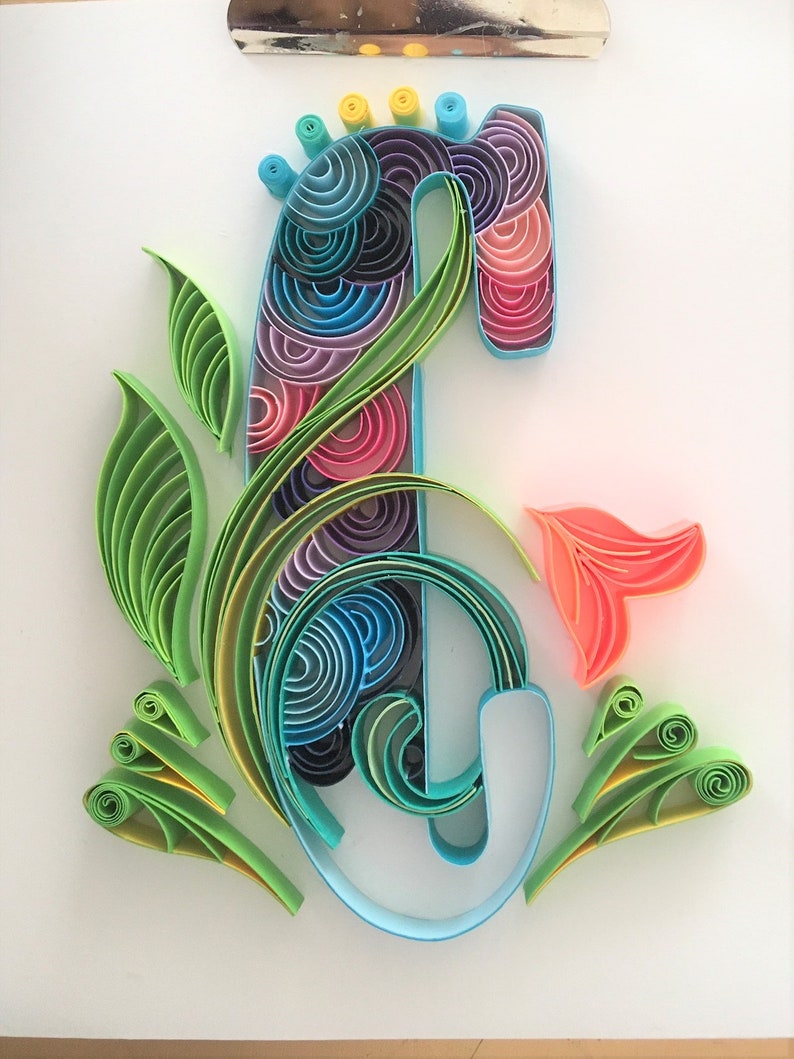 quilling letter c template quilling art colorful letter c etsy